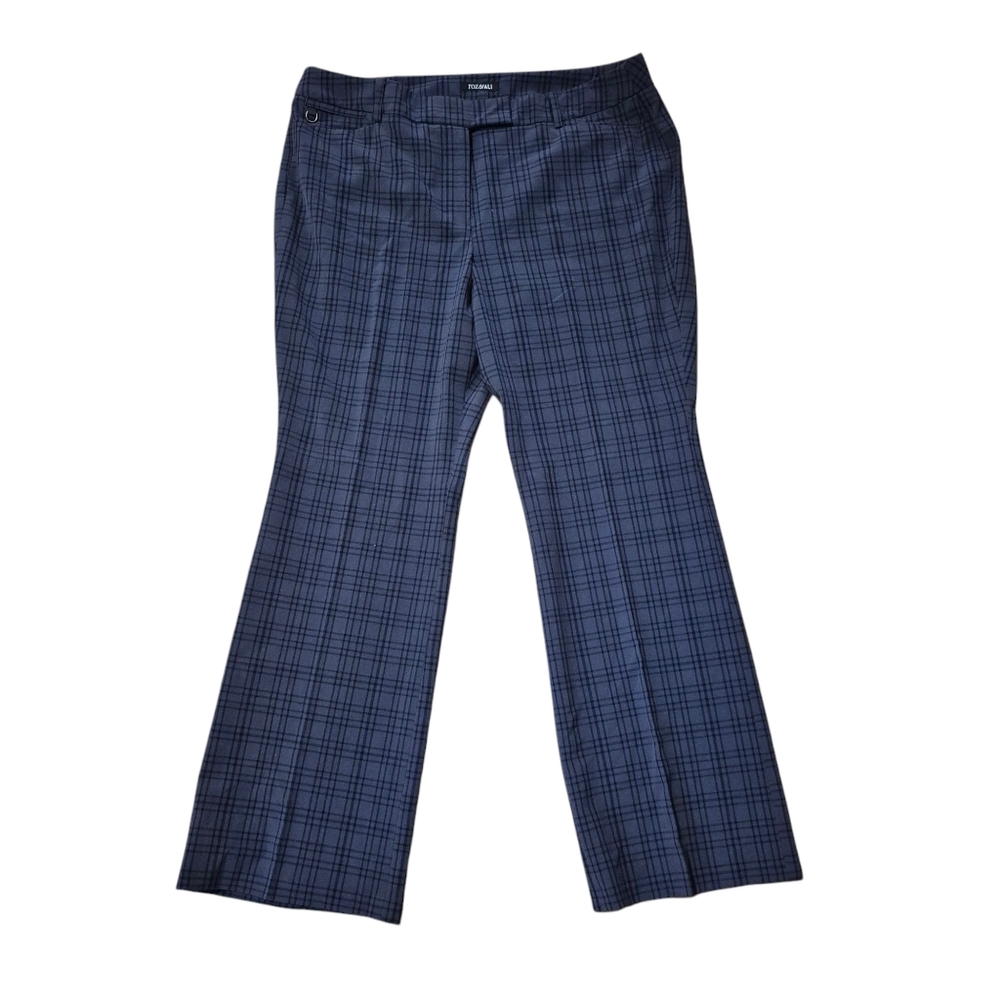 Roz & Ali 16 Gray Plaid Trousers Pants Business Casual Work Straight Leg EUC